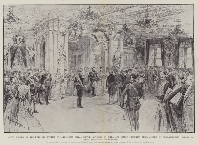 Silver Wedding of the Duke and Duchess of Saxe-Coburg-Gotha, British Residents of Gotha and Coburg Presenting their Address of Congratulation, 23 January by Melton Prior