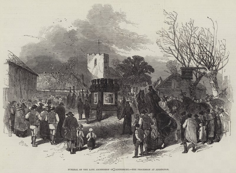 Funeral of the Late Archbishop of Canterbury, the Procession at Addington by Myles Birket Foster