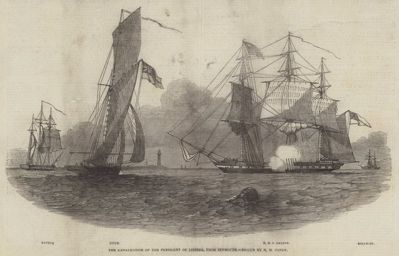 The Embarkation of the President of Liberia, from Plymouth by Nicholas Matthews Condy