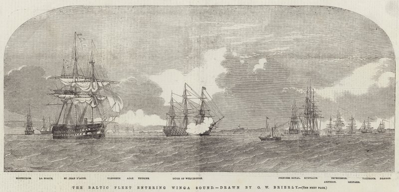 The Baltic Fleet entering Winga Sound by Oswald Walters Brierly