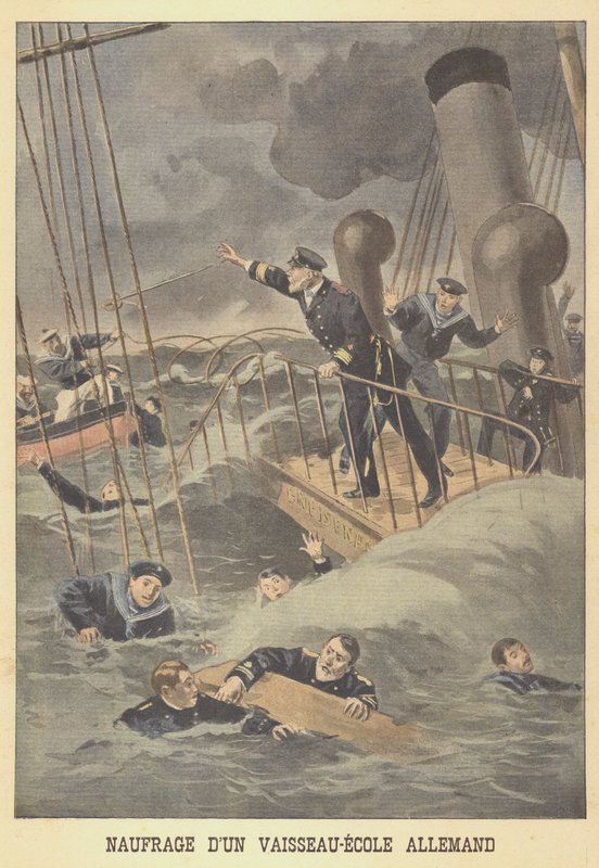 Sinking of a German Training Ship by Oswaldo Tofani
