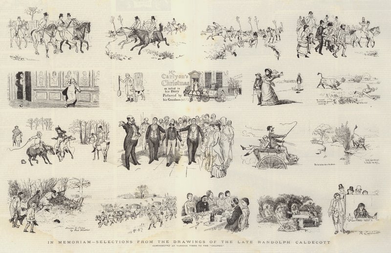 In Memoriam, Selections from the Drawings of the Late Randolph Caldecott by Randolph Caldecott