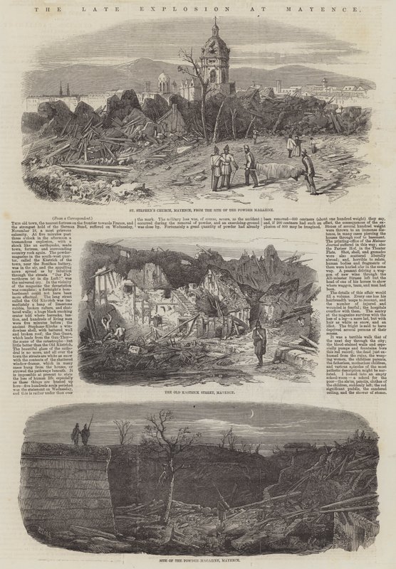 The late Explosion at Mayence by Richard Principal Leitch