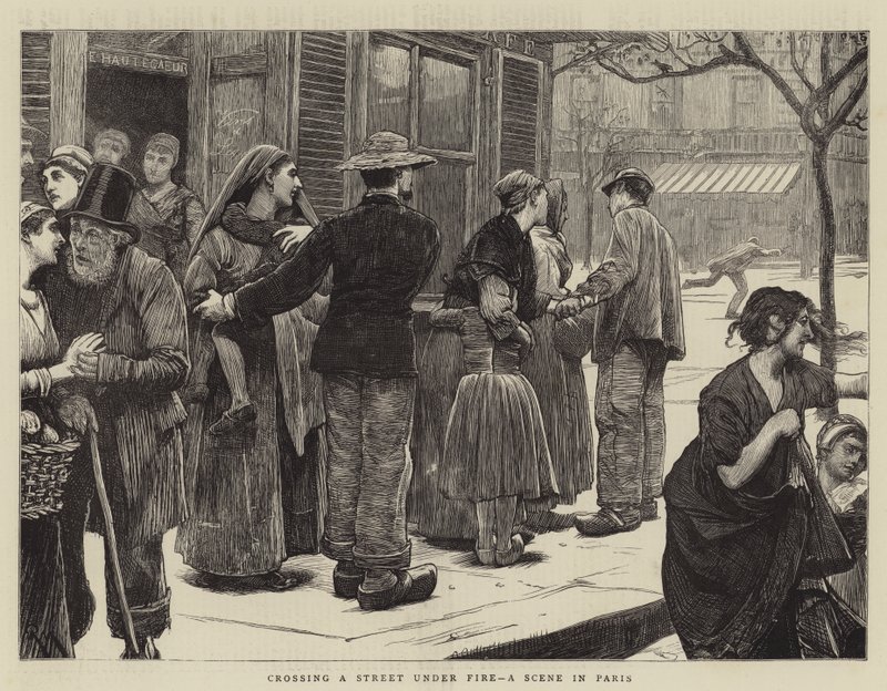 Crossing a Street under Fire, a Scene in Paris by Robert Walker Macbeth