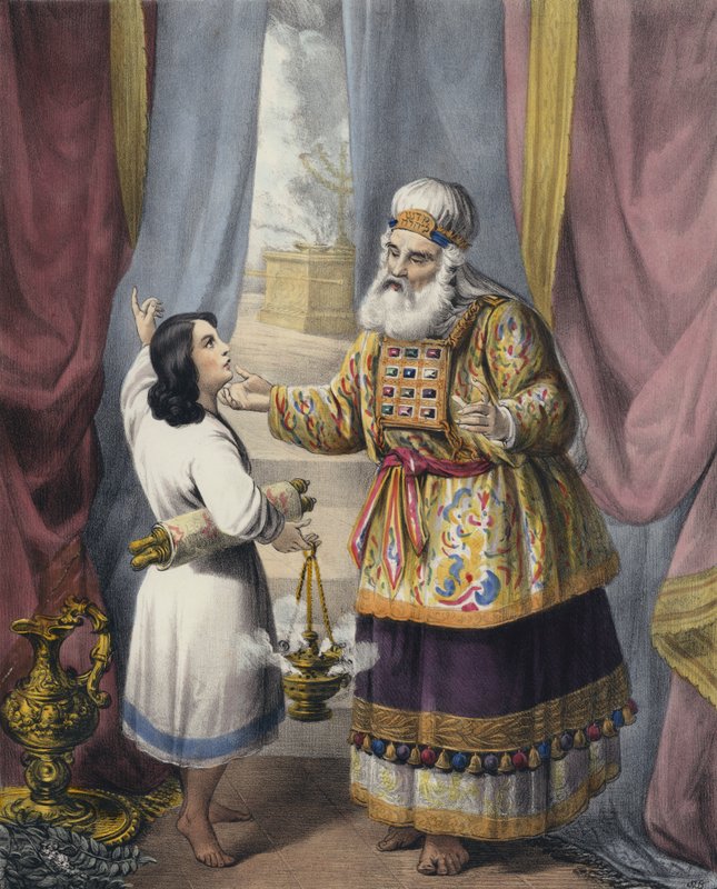 Eli questioning Samuel regarding the vision by Siegfried Detler Bendixen