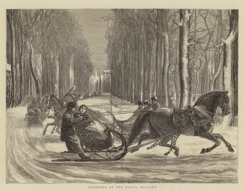 Sleighing at the Hague, Holland by Theodore Blake Wirgman