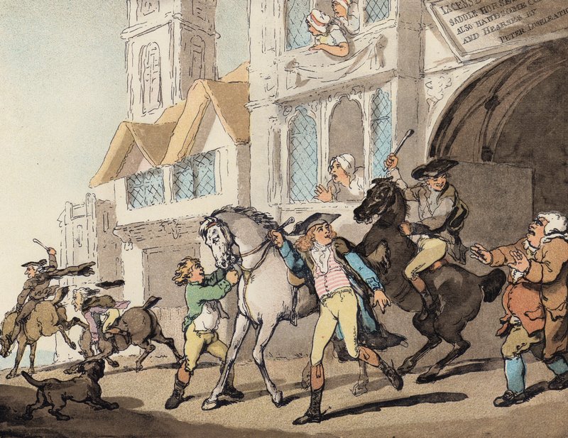 Off to a Badger-Baiting by Thomas (after) Rowlandson
