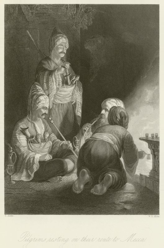Pilgrims resting on their route to Mecca by Thomas Allom
