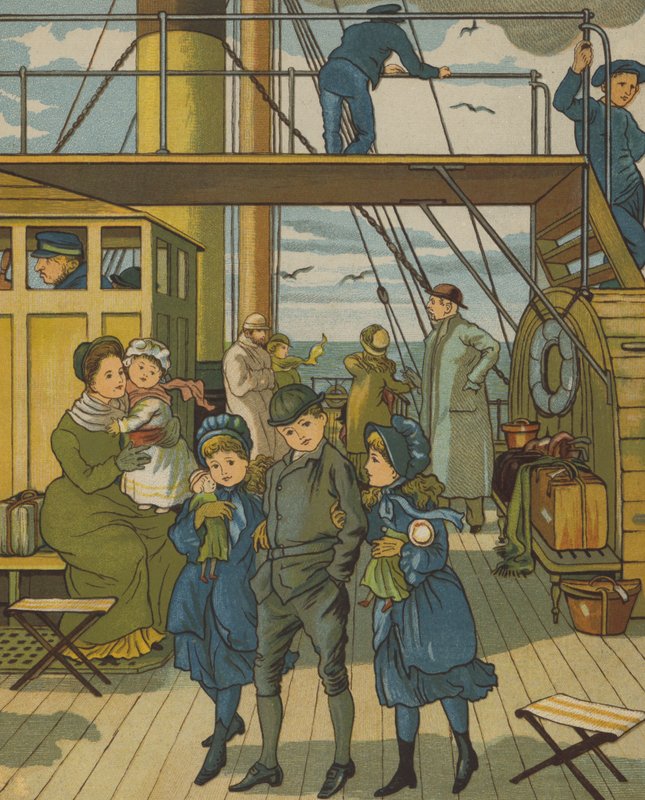Crossing the Channel (color lithograph) by Thomas Crane