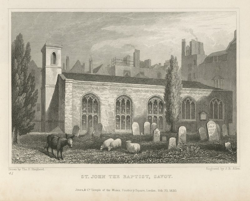 St John The Baptist, Savoy by Thomas Hosmer Shepherd