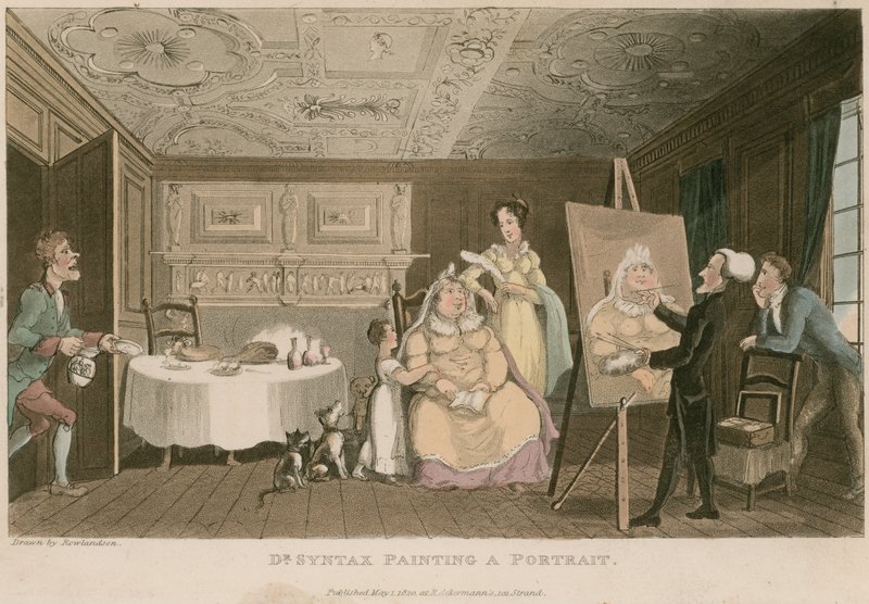 Dr Syntax painting a portrait by Thomas Rowlandson