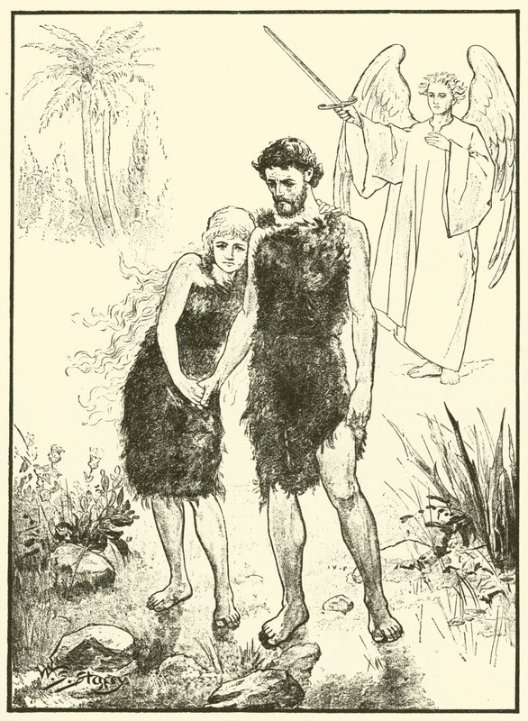 Adam and Eve driven from the garden of Eden by W.S. Stacey