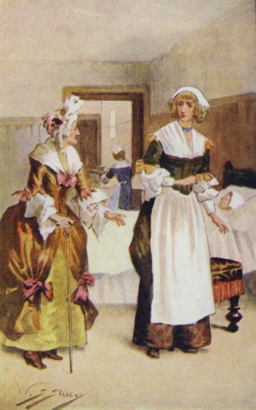 Gertrude faced Lady Scrope with flushed cheeks and glowing eyes by W.S. Stacey