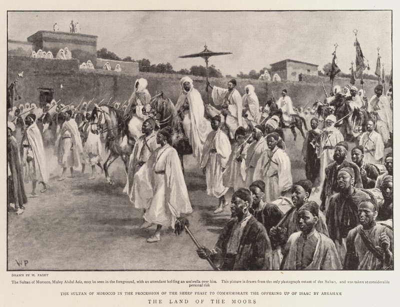 The Land of Moors, the Sultan of Morocco in the Procession of the Sheep Feast to Commemorate the Offering up of Isaac by Abraham by Walter Stanley Paget