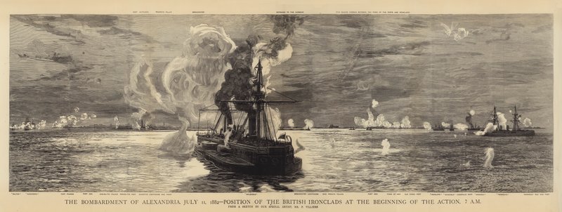 The Bombardment of Alexandria, 11 July 1882, Position of the British Ironclads at the Beginning of the Action, 7 AM by William Lionel Wyllie