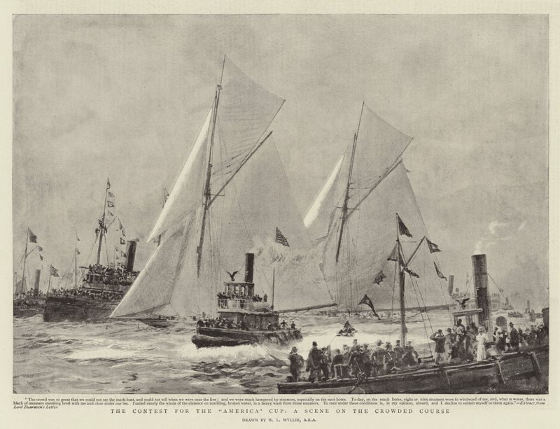 The Contest for the America Cup, a Scene on the Crowded Course by William Lionel Wyllie