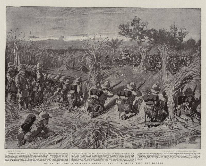The Allied Troops in China, Germans having a Brush with the Boxers by William Small