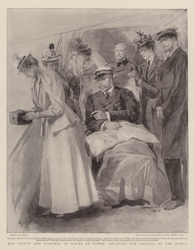 The Prince and Princess of Wales at Cowes, awaiting the Arrival of the Queen by William Small