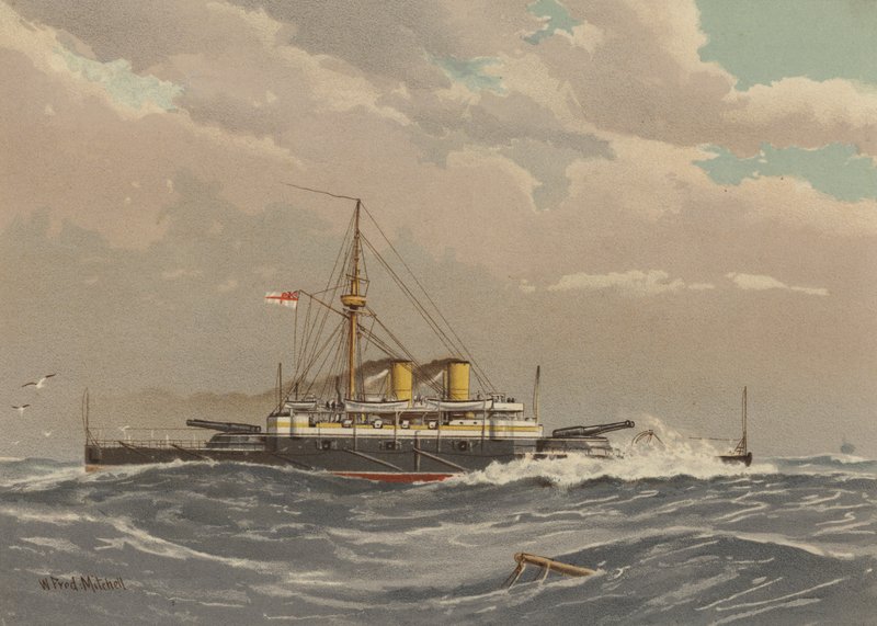 HMS Rodney, 1st Class Battleship by William Frederick Mitchell