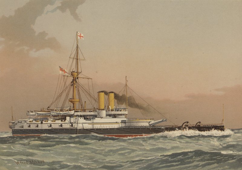 HMS Victoria, 1st Class Battleship by William Frederick Mitchell