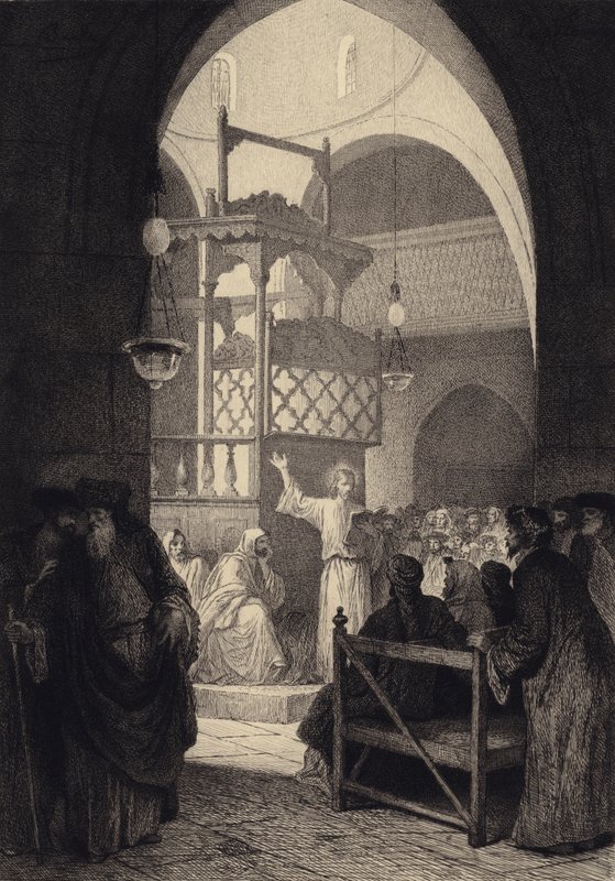 Jesus in the Synagogue by after Albert Robida