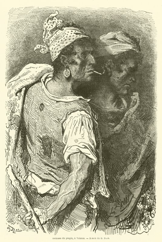 Men of the People in Valencia by Gustave after Dore