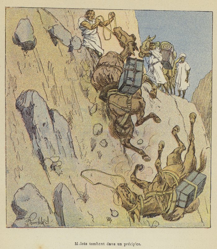 Mules Falling into a Precipice by after Louis Charles Bombled